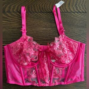 Victoria's Secret Hot Pink Lace Bustier
